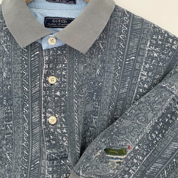 Guess - Short Sleeve Polo - Blue/Grey - Picture 3 of 5